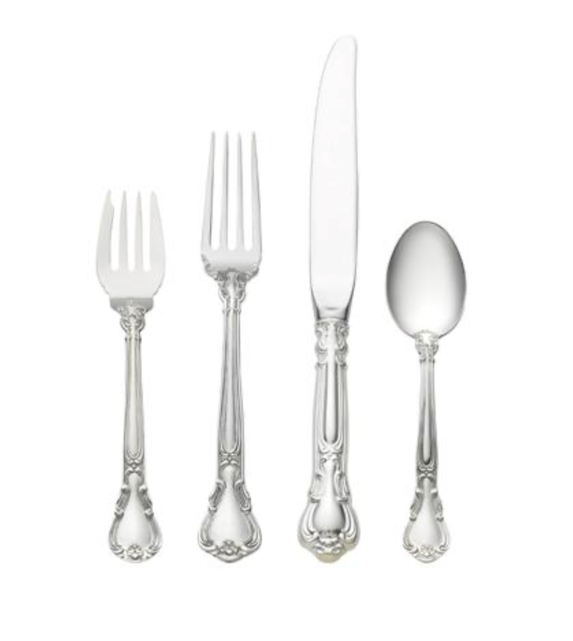 Chantilly Sterling Silver Flatware Collection - 5 Piece Set